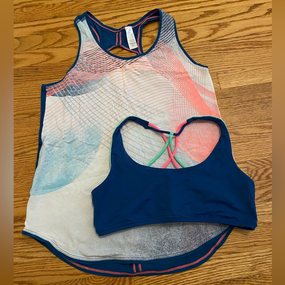 Ivivva tank top and matching sport bra. Barely worn. Both size 14 (girls)